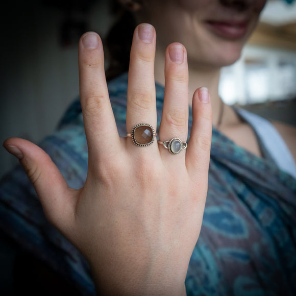 Cut Smoky Quartz Ring