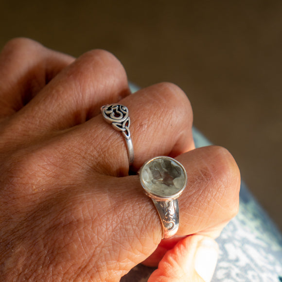 Chunky Green Amethyst Ring