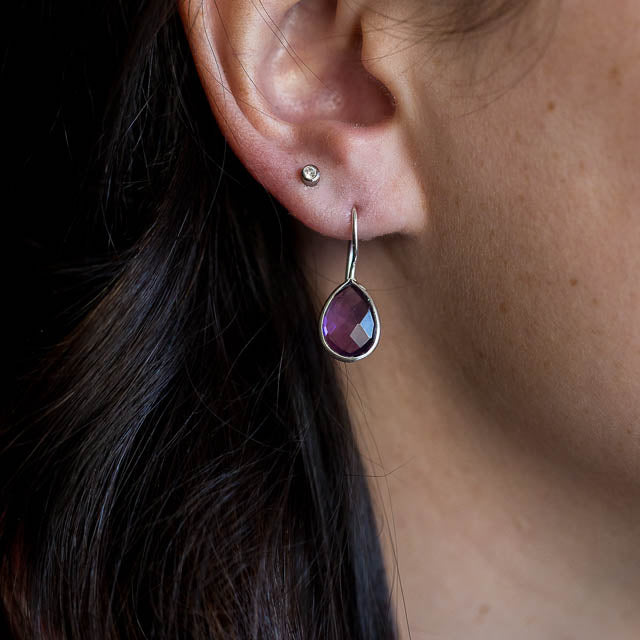 Amethyst Tear Earrings
