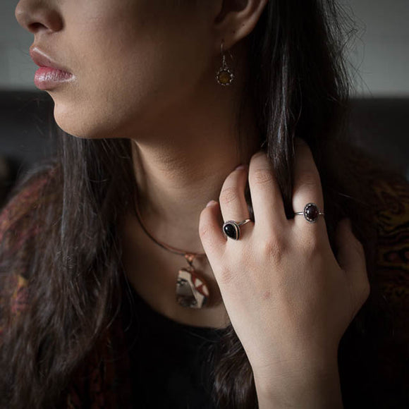 Raindrop Black Onyx Ring