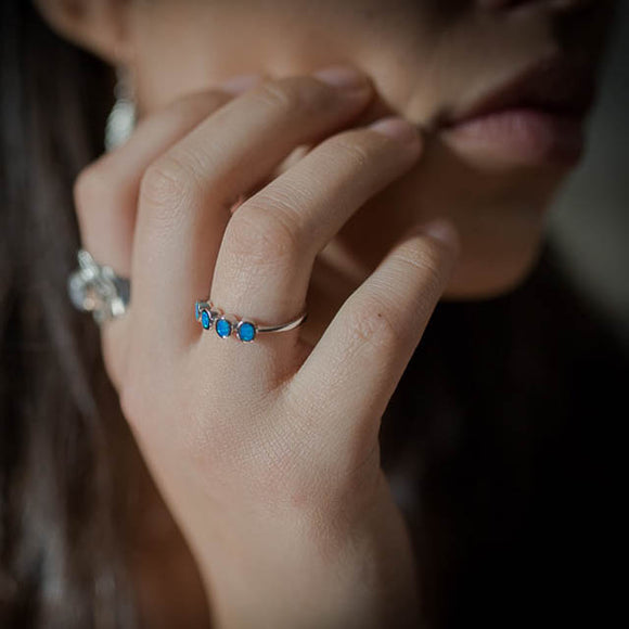 Blue Opal Beach Ring