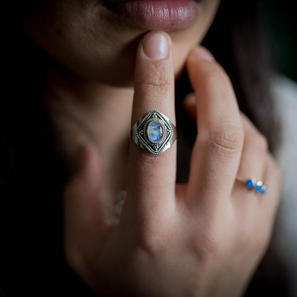 Stellar Moonstone Ring