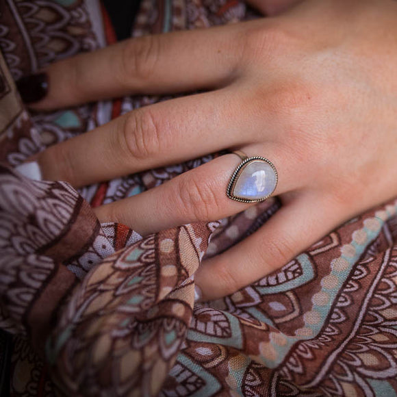 Large Teardrop Moonstone Ring