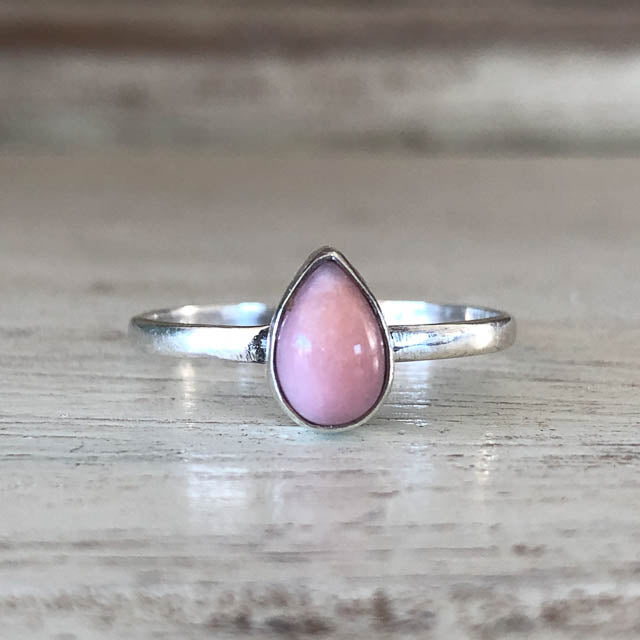Pink Opal Pear Ring