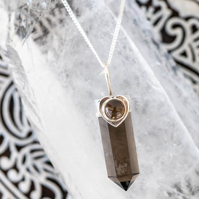 Smoky Quartz Pencil Necklace
