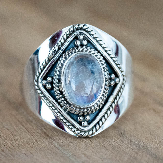 Stellar Moonstone Ring