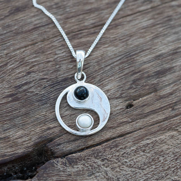 Silver yin deals yang pendant