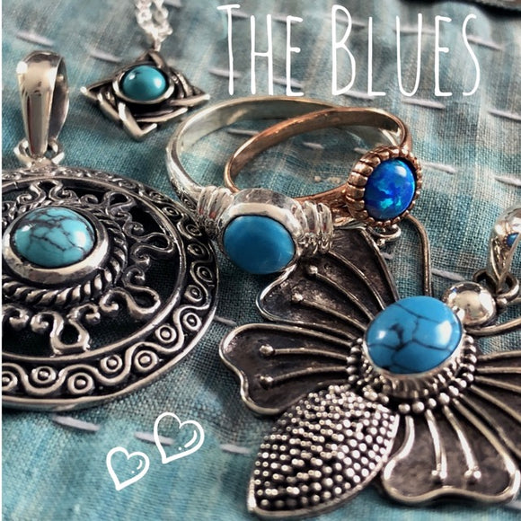 Blue gemstone sterling silver jewellery