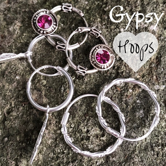 Boho sterling silver gypsy earrings