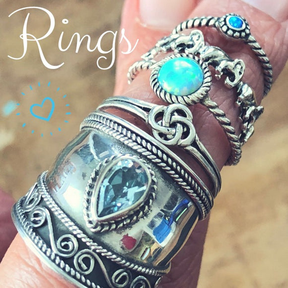 Gorgeous boho sterling silver rings for the young at heart