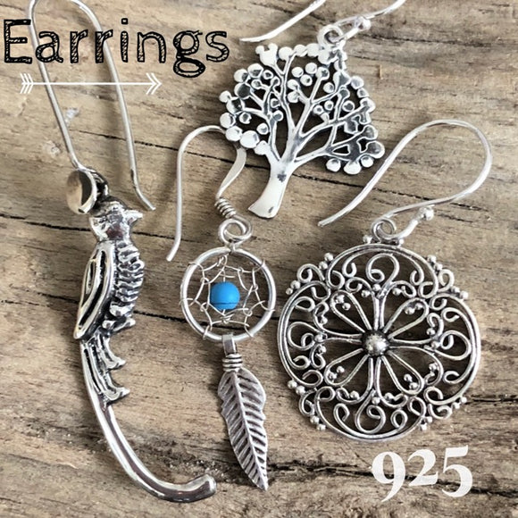 boho sterling silver earrings