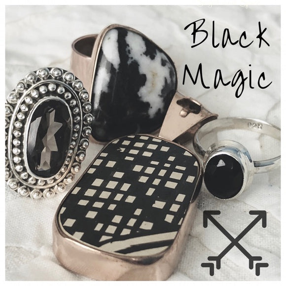 bohemian-jewellery-black-gem-stone-nz