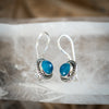 Circle Chalcedony Blue Earrings
