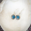 Circle Chalcedony Blue Earrings