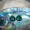 Boho Cut Green Corundum Earrings