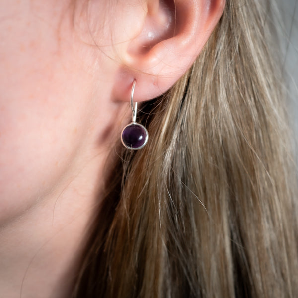 Round Amethyst Earrings