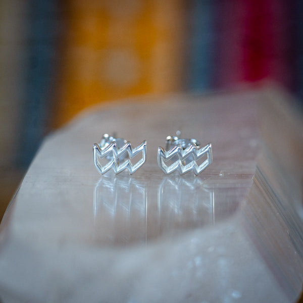 Aquarius Zodiac Studs