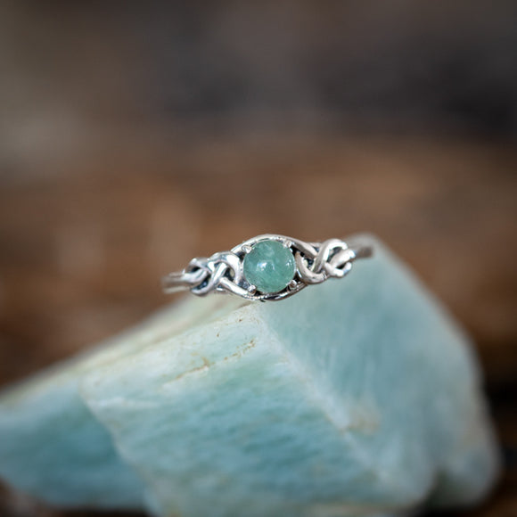 Celtic Knot Aventurine Ring