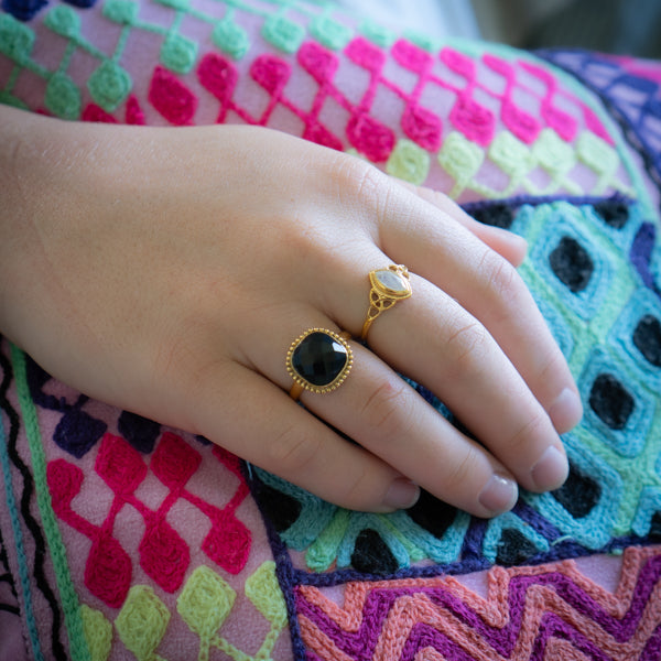 Gold Celtic Moonstone Ring