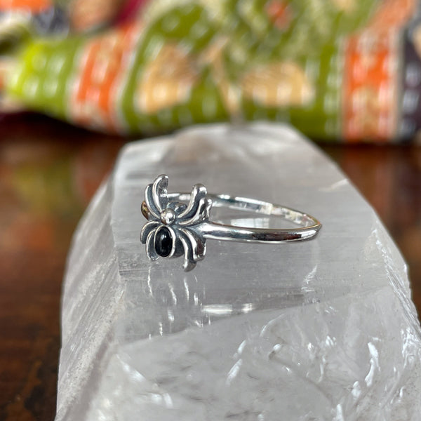 Black Onyx Spider Ring
