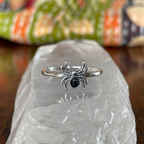 Black Onyx Spider Ring