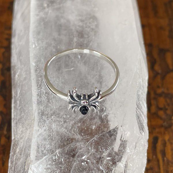 Black Onyx Spider Ring