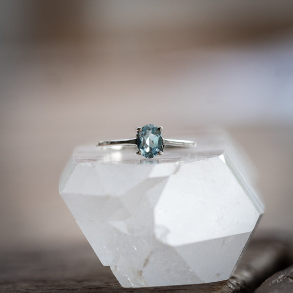 Oval Cut Blue Topaz Ring