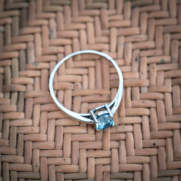 Oval Cut Blue Topaz Ring