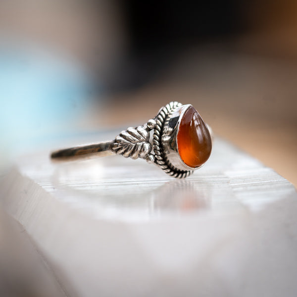 Carnelian Leaf Ring