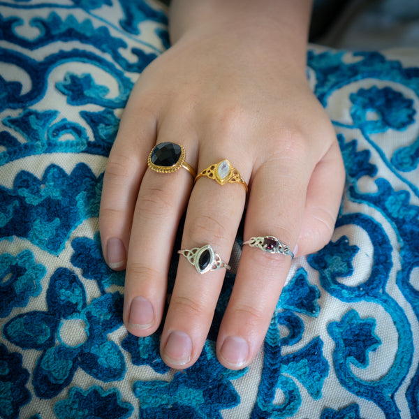 Gold Celtic Moonstone Ring
