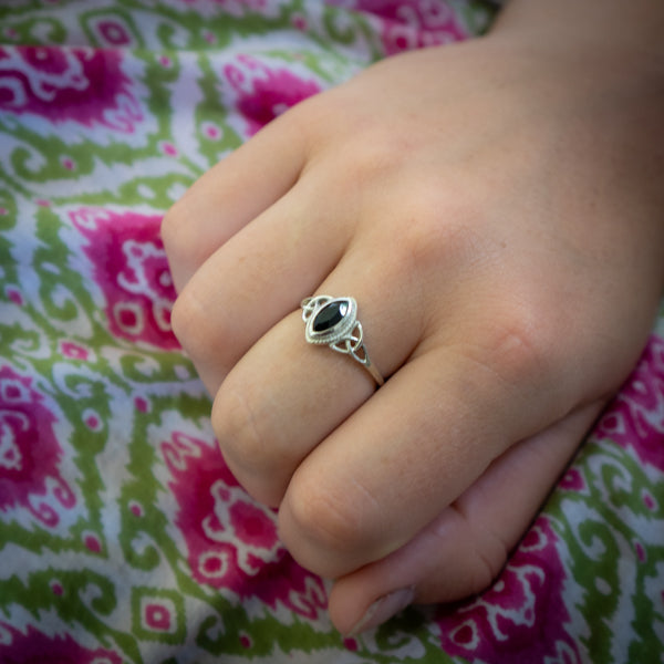 Celtic Black Onyx Ring