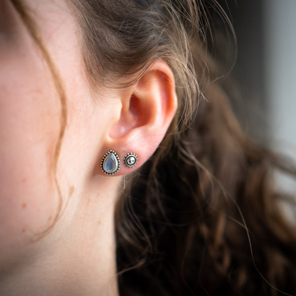 Rainbow Cutstone Pear Studs