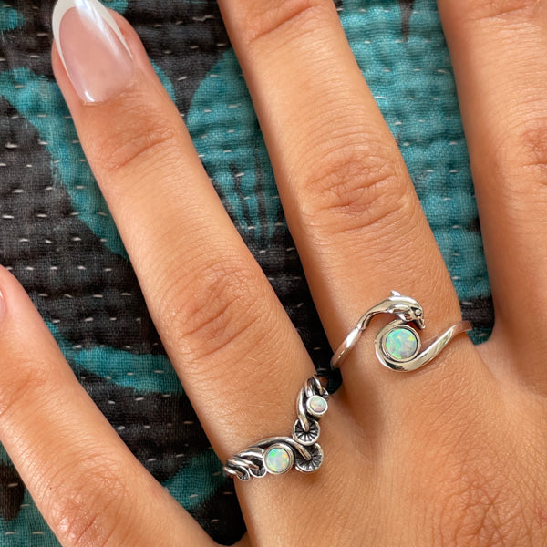 Opal Dolphin Ring