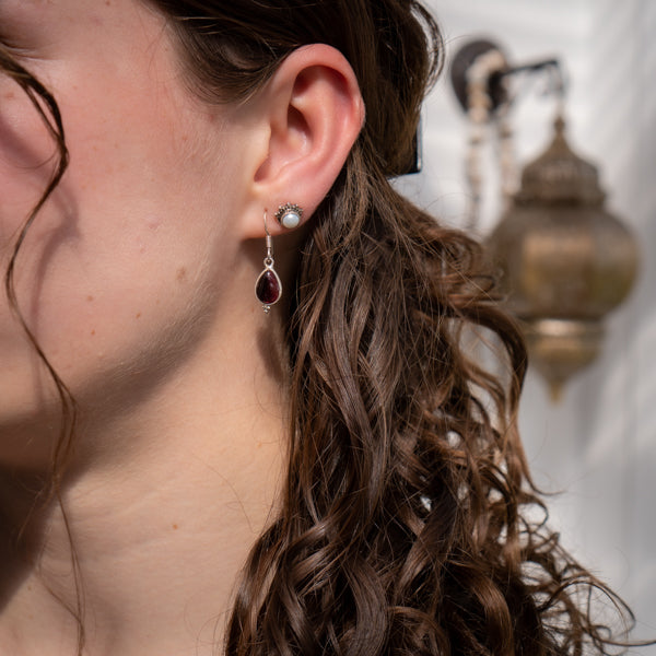 Dangle Garnet Earrings
