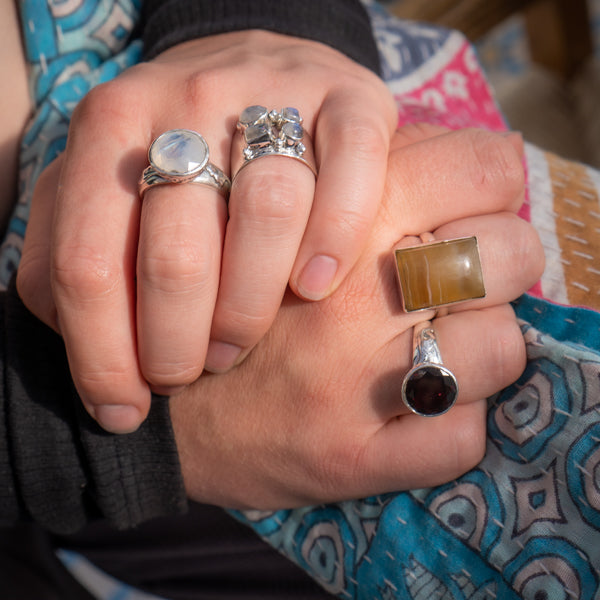 Chunky Green Amethyst Ring