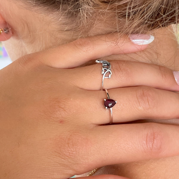 Tear Drop Garnet Ring