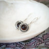 Circle Garnet Earrings
