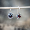 Circle Garnet Earrings