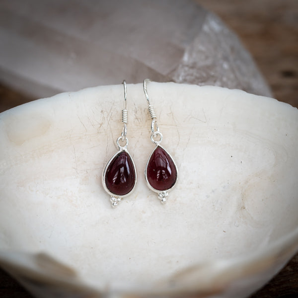 Dangle Garnet Earrings