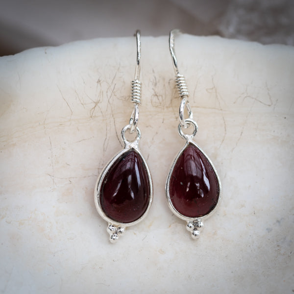 Dangle Garnet Earrings