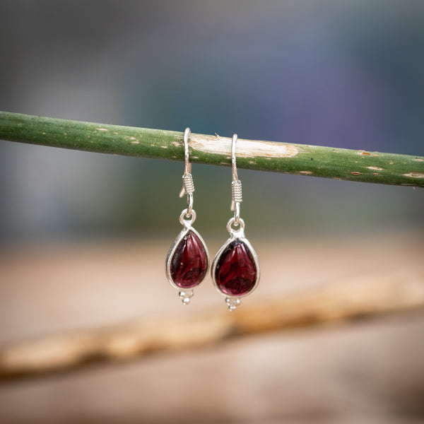 Dangle Garnet Earrings