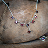 Square Cut Garnet Necklace