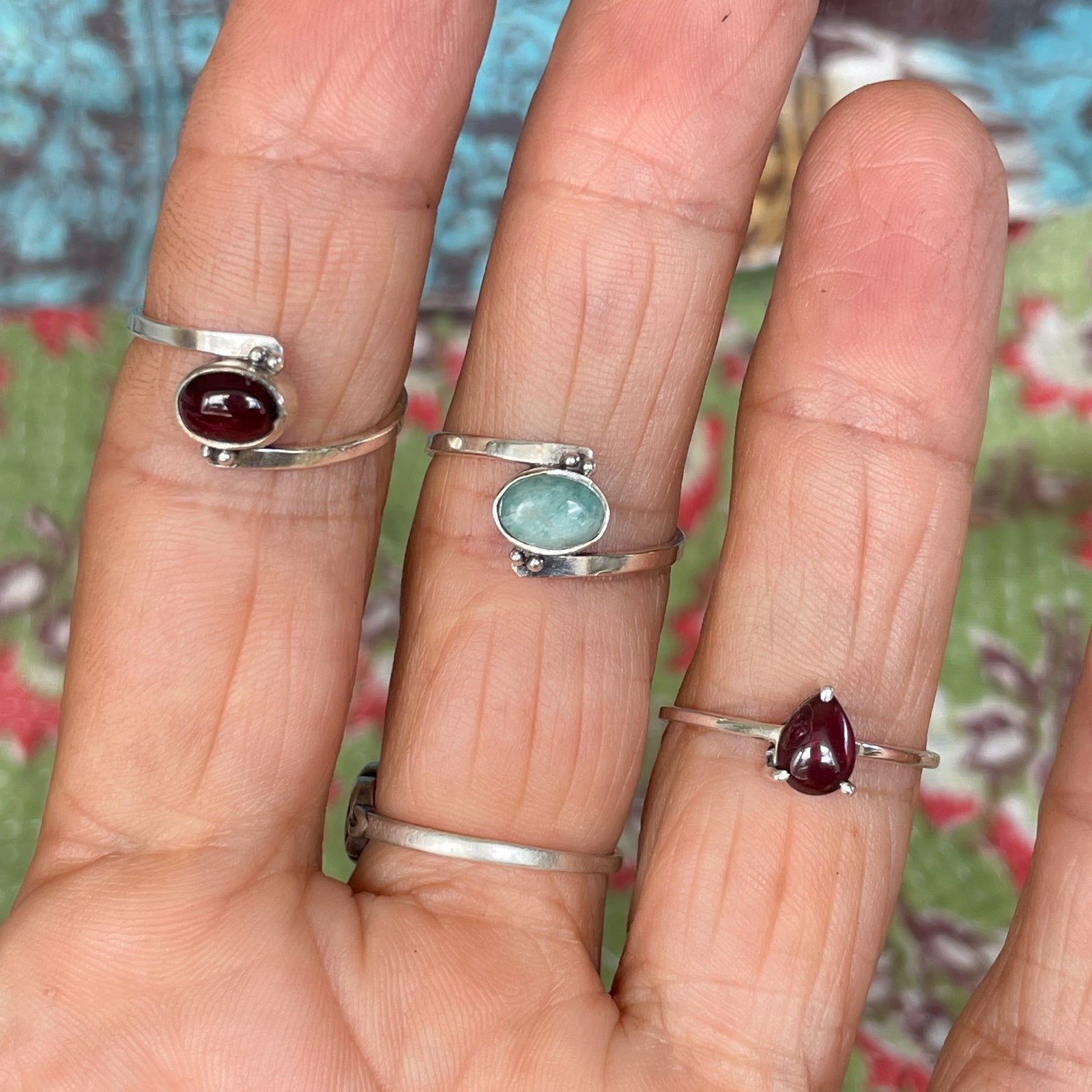 Tear Drop Garnet Ring