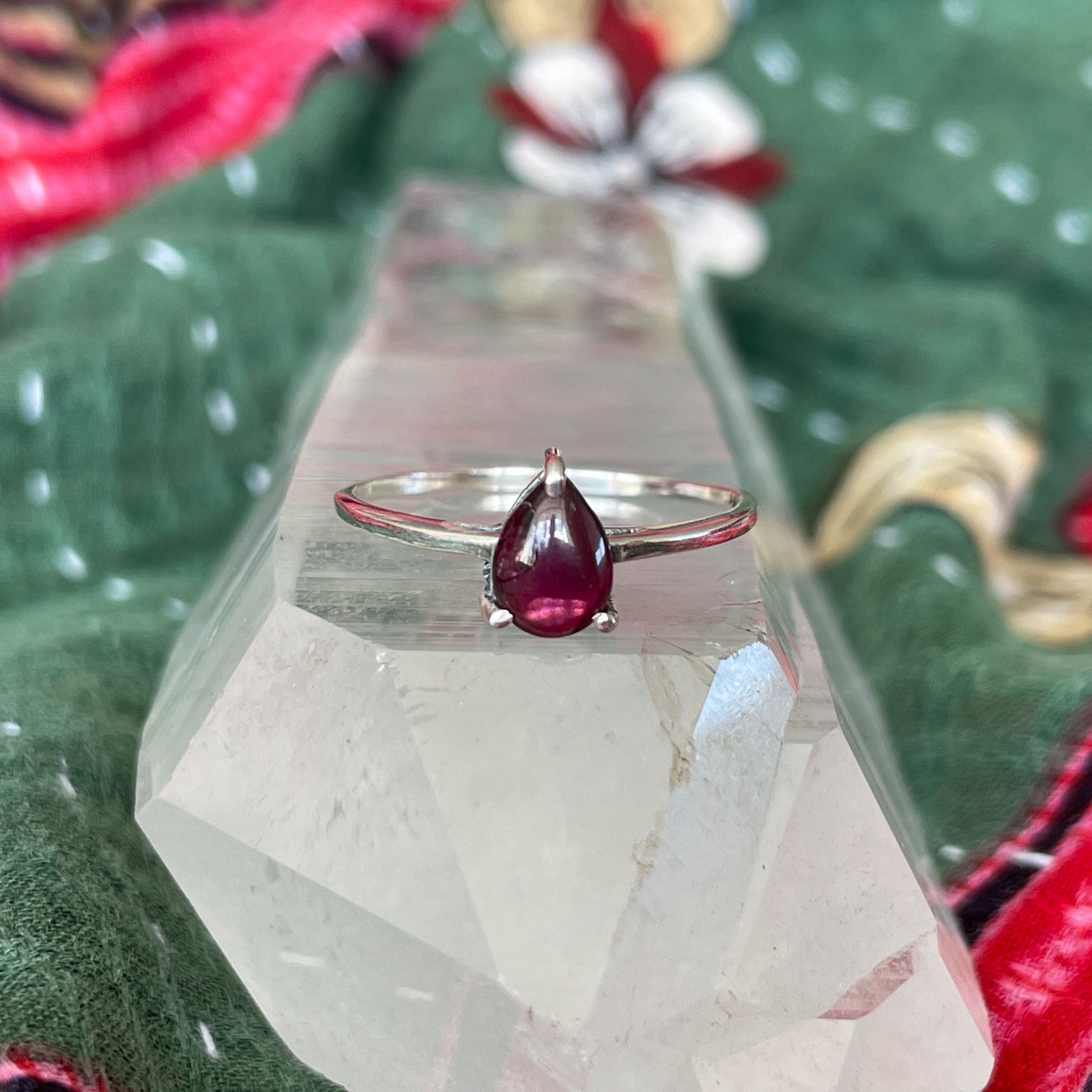 Tear Drop Garnet Ring