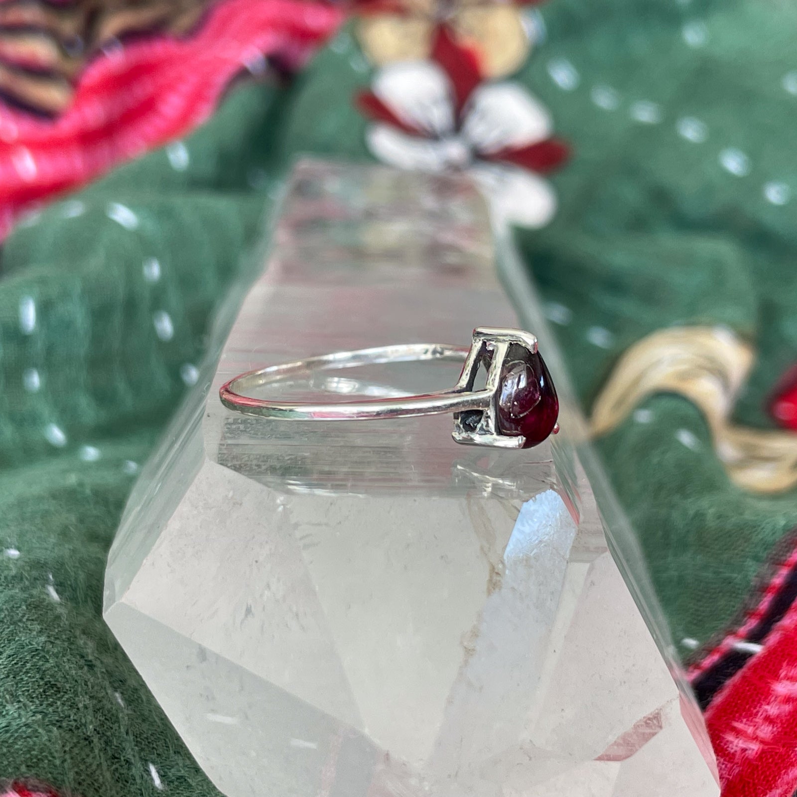 Tear Drop Garnet Ring