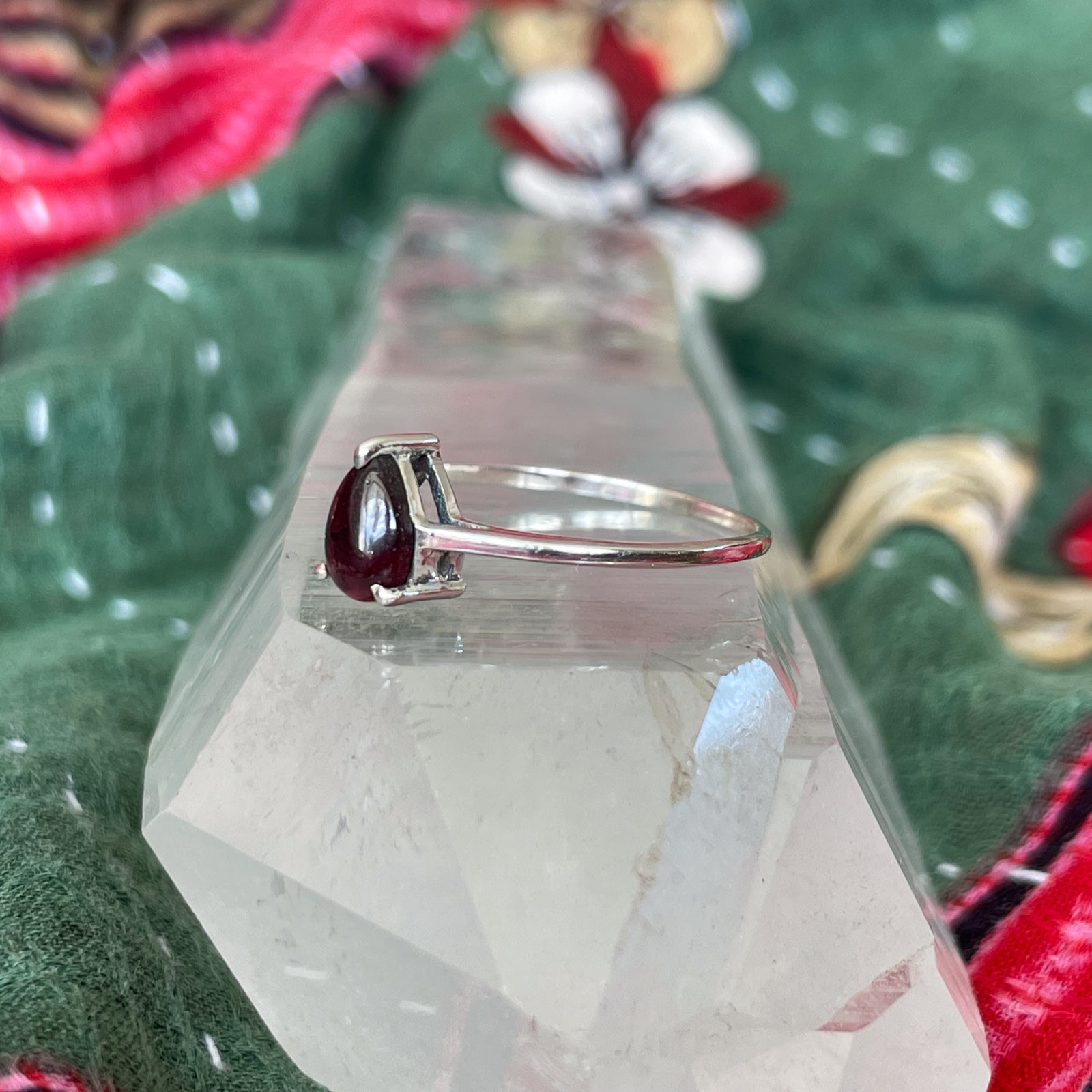 Tear Drop Garnet Ring