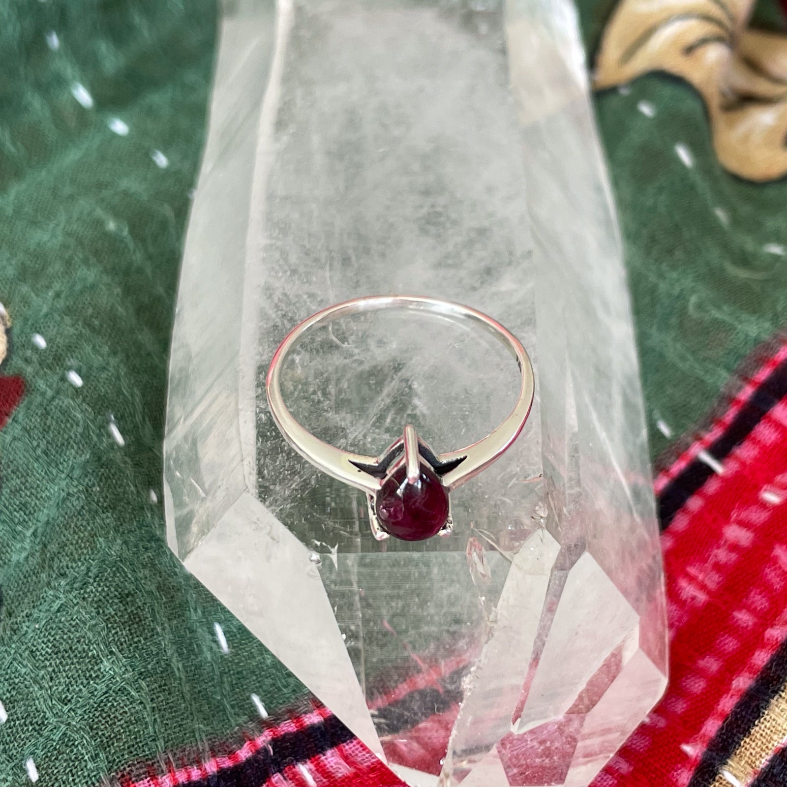 Tear Drop Garnet Ring