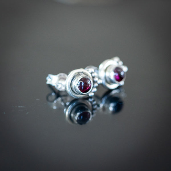 Dainty Garnet Studs