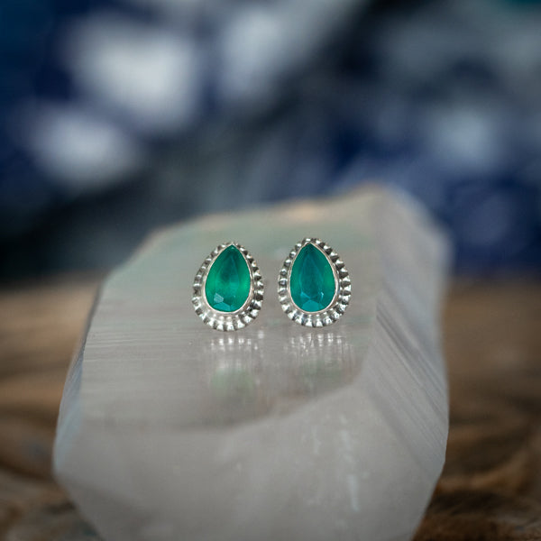 Green Onyx Studs