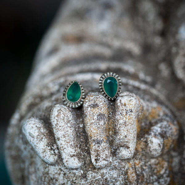 Green Onyx Studs